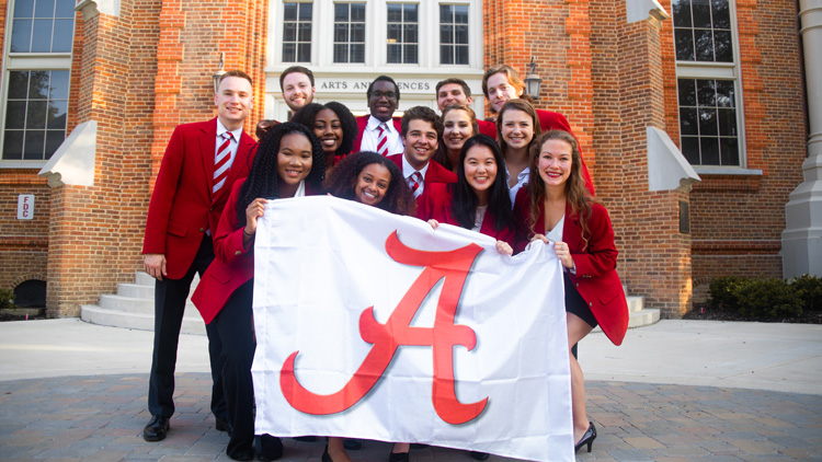 A&S ambassadors in front of Clark Hall
