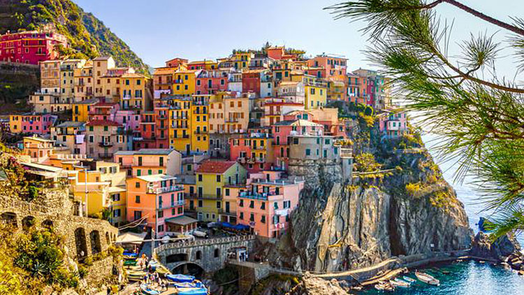 a hillside village in Italy